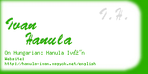 ivan hanula business card